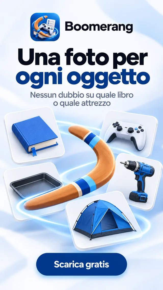 Una foto per ogni oggetto: nessun dubbio su quale libro o quale attrezzo.