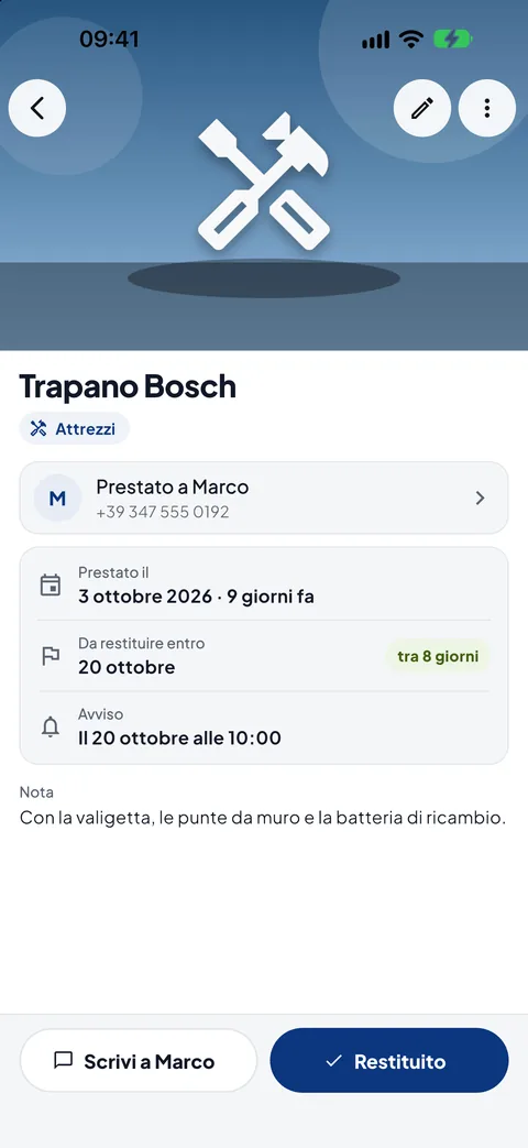 Un oggetto, con foto e scadenza