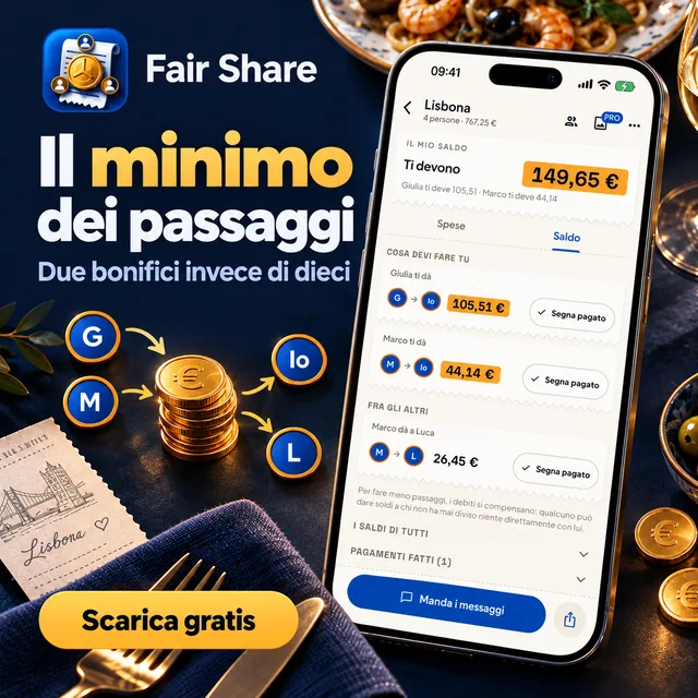 Il minimo dei passaggi: invece di dieci bonifici incrociati, due o tre.