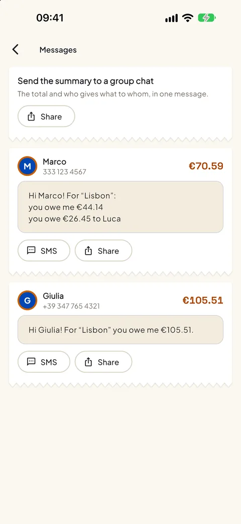 Messages already written