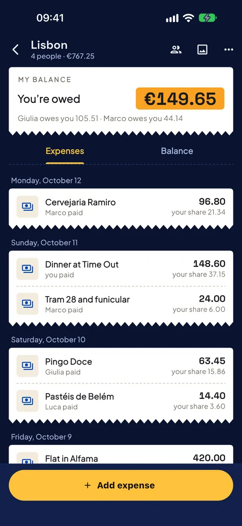 All the group's expenses
