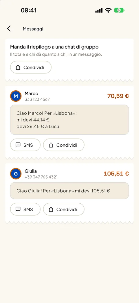 I messaggi già scritti