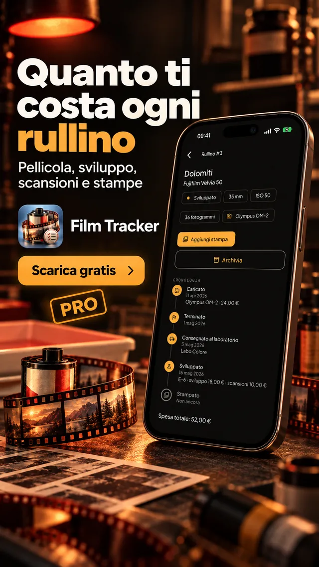 Quanto ti costa ogni rullino: pellicola, sviluppo, scansioni e stampe (Pro).