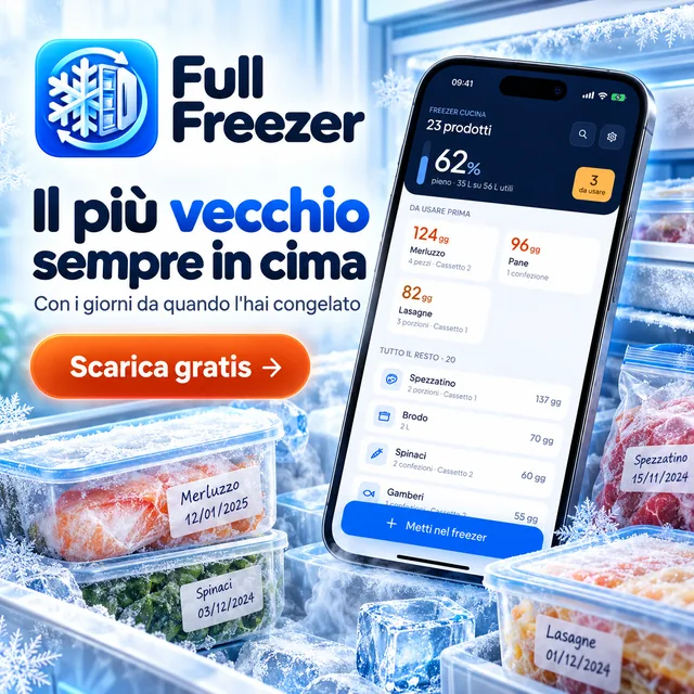 Il più vecchio sempre in cima, con i giorni da quando l'hai congelato.