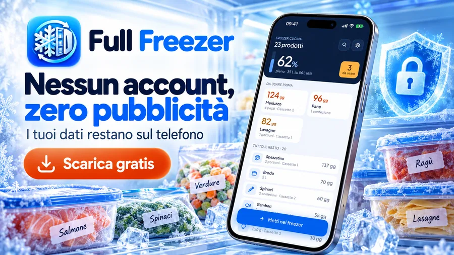 Nessun account, zero pubblicità: i tuoi dati restano sul telefono.