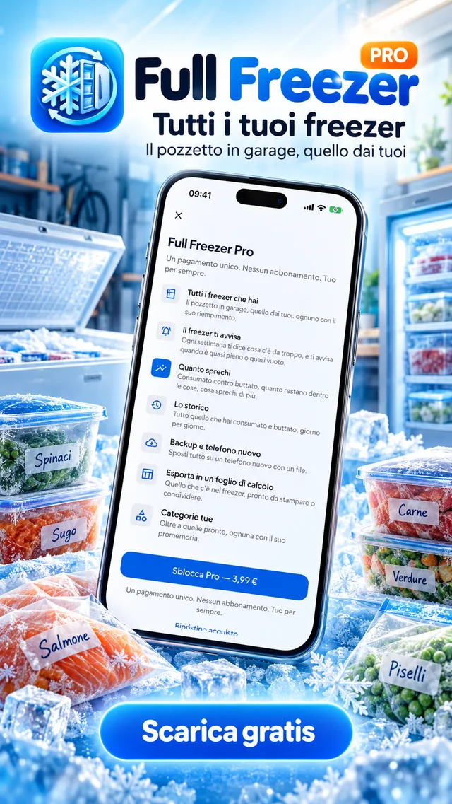 Tutti i tuoi freezer: il pozzetto in garage, quello dai tuoi (Pro).