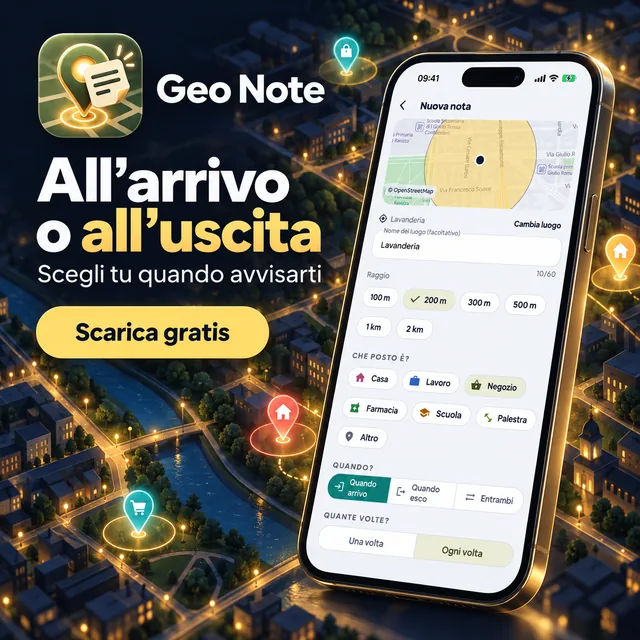 All'arrivo o all'uscita: scegli tu quando avvisarti.