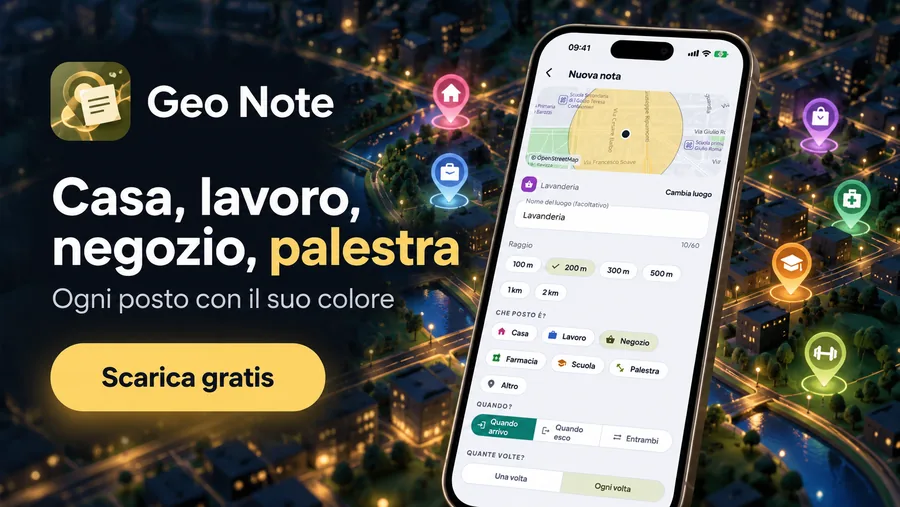 Casa, lavoro, negozio, palestra: ogni posto con il suo colore.