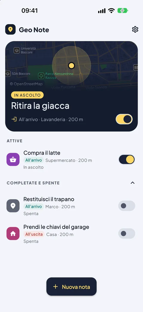 Le note in ascolto e quelle spente