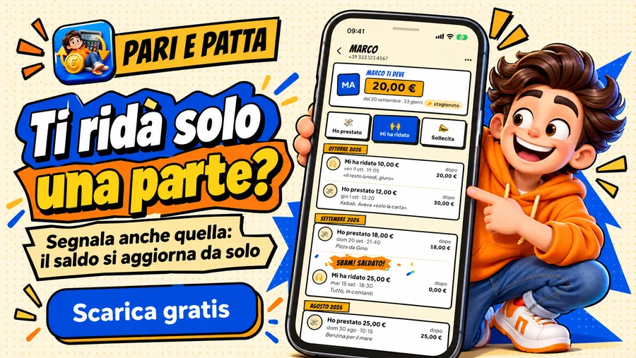 Ti ridà solo una parte? Segnala anche quella: il saldo si aggiorna da solo.