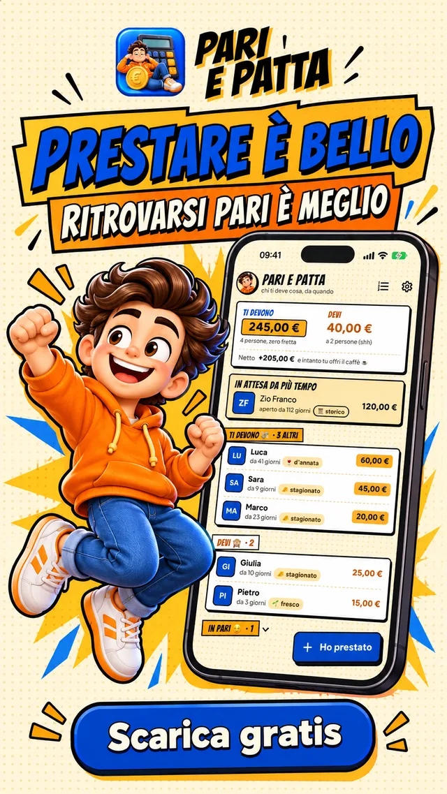 Prestare è bello, ritrovarsi pari è meglio.