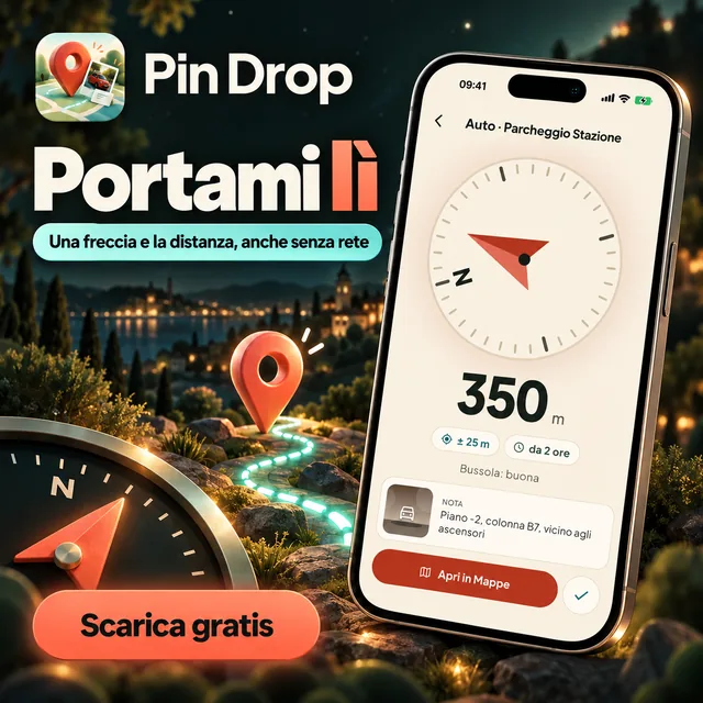 Portami lì: una freccia e la distanza, anche senza rete.