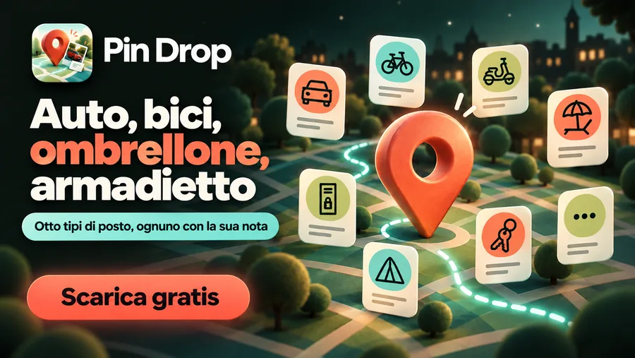 Auto, bici, ombrellone, armadietto: otto tipi di posto, ognuno con la sua nota.