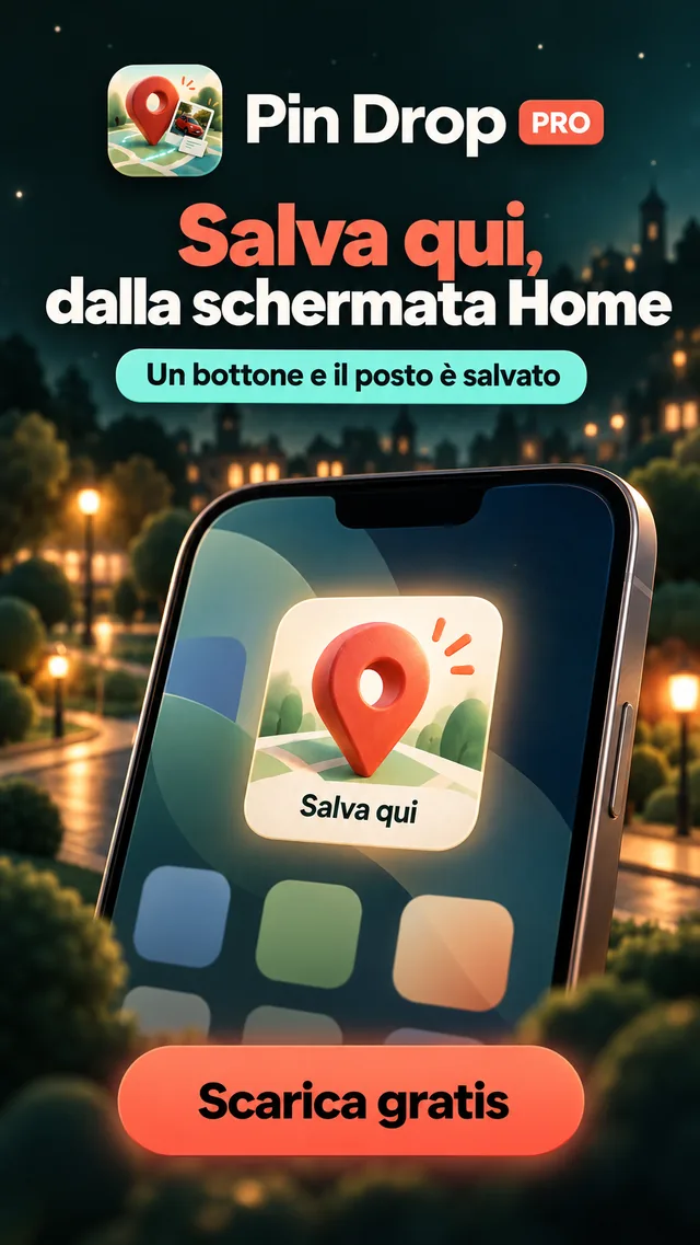 Salva qui dalla schermata Home: un bottone e il posto è salvato (Pro).