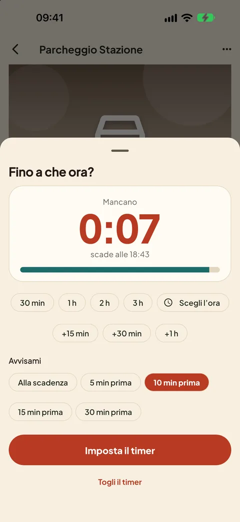 Il timer della sosta