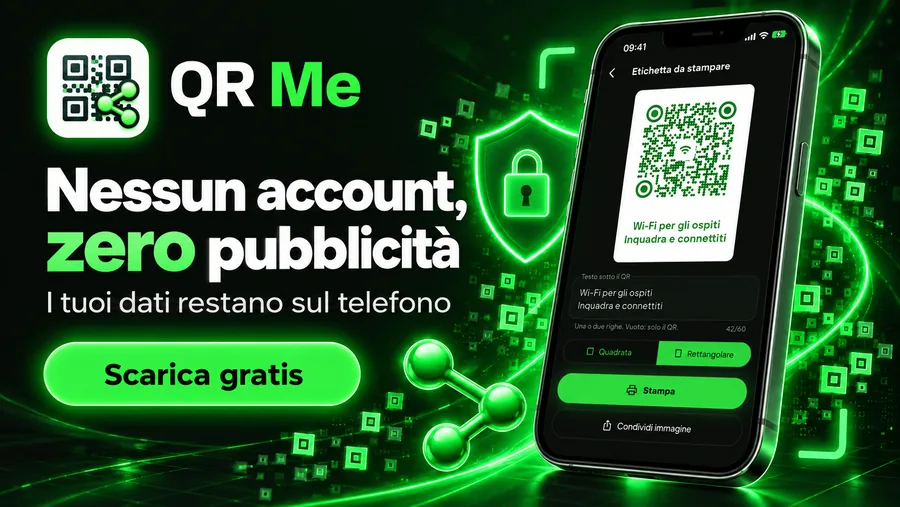 Nessun account, zero pubblicità: i tuoi dati restano sul telefono.