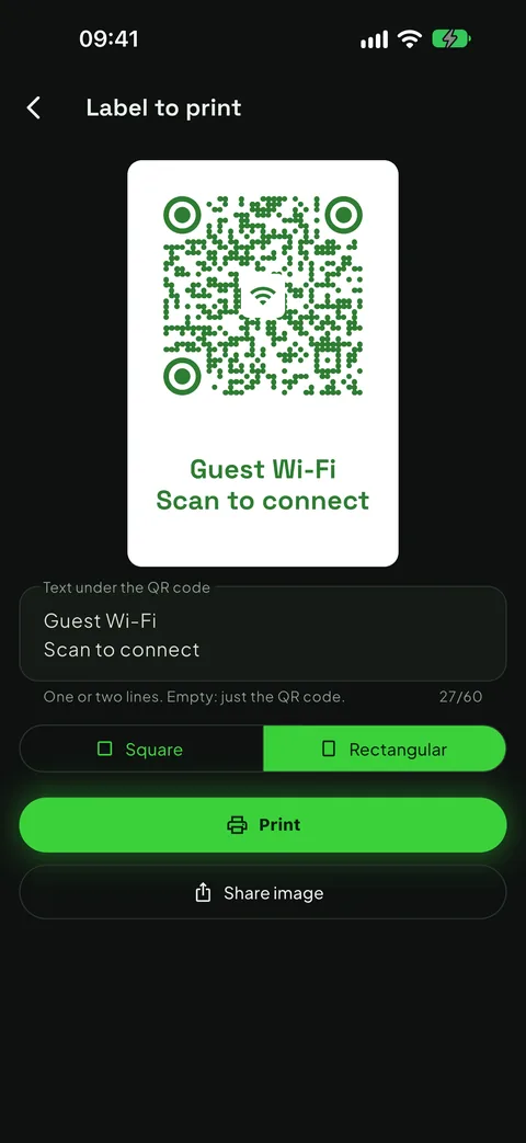The label to print