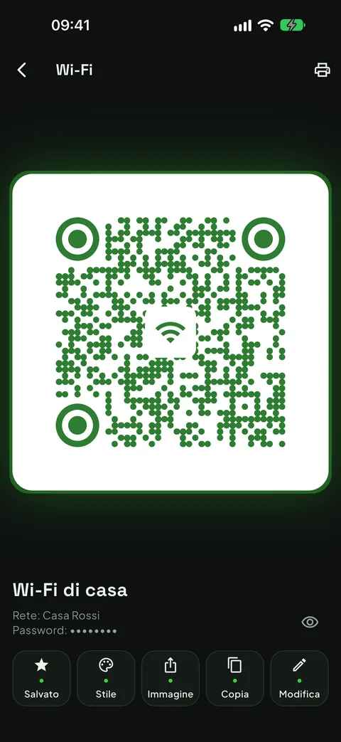 Il QR a tutto schermo, luminoso
