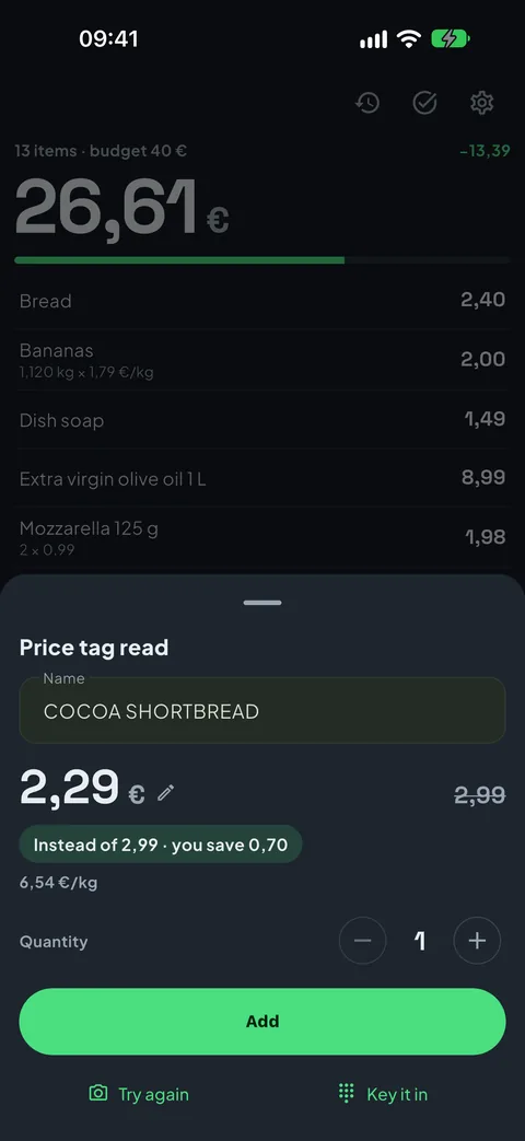 The price tag read, offer included