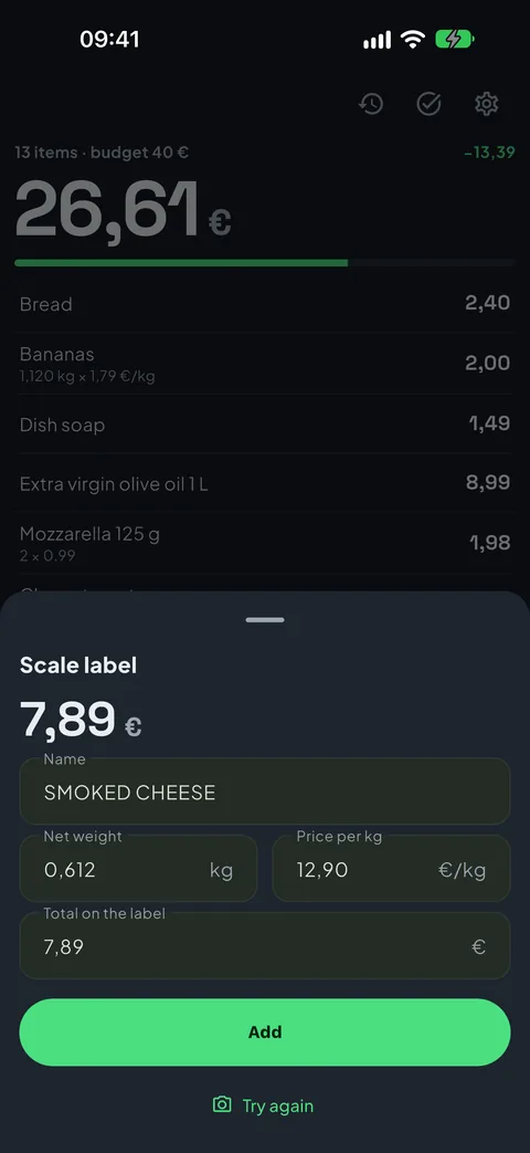 The scale label