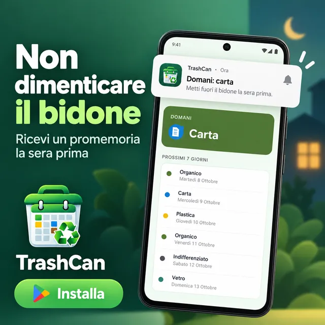Non dimenticare il bidone: un promemoria la sera prima.