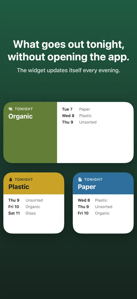 The home screen widget